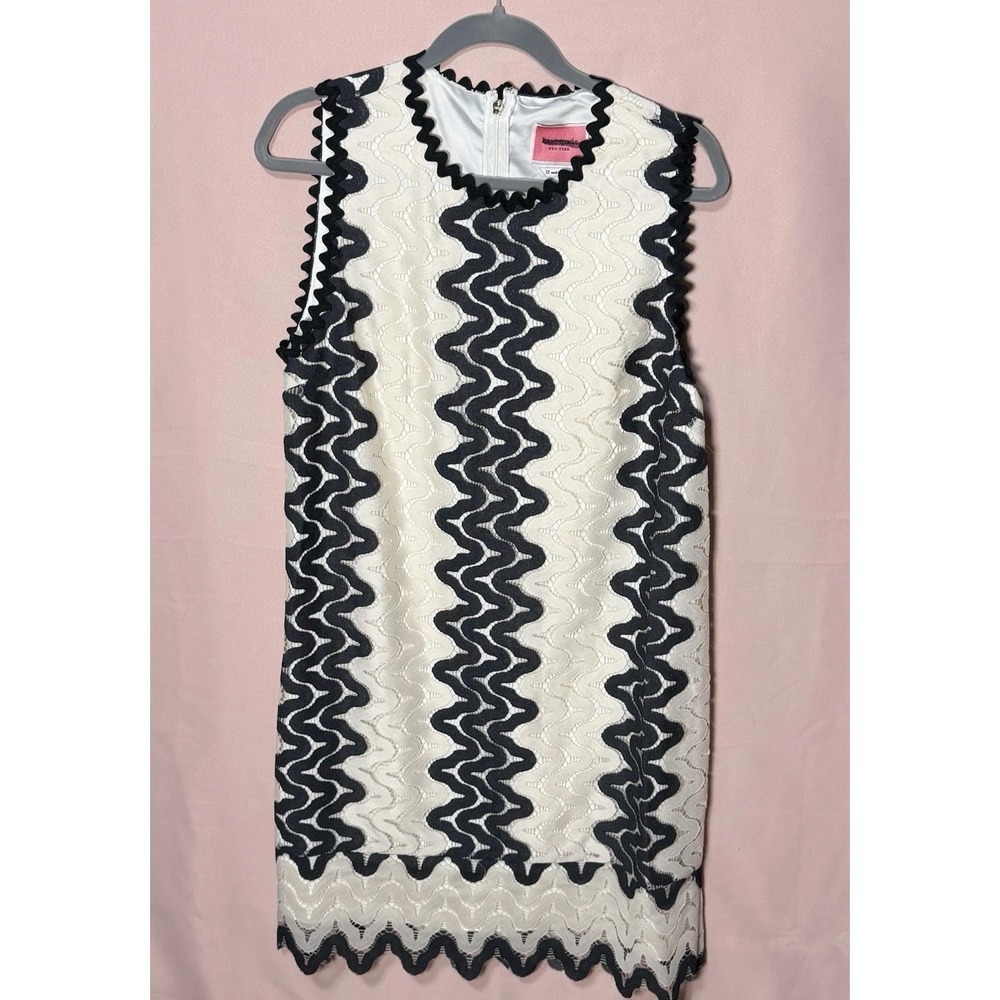 Kate Spade White and Black Vertical Striped Mod Dress Size 12 NWOT